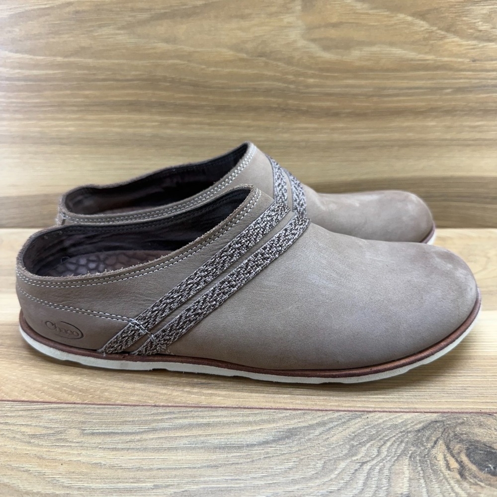 CHACO Caribou Slip On Clogs Womens 9 Brown Leather Mule Casual‎ Minimalist